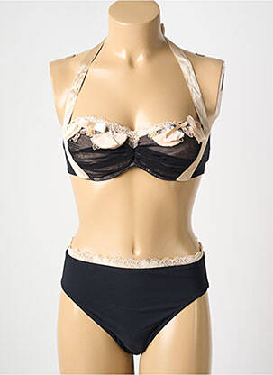 Maillot de bain 2 pièces avec armature haut soutien-gorge balconnet noir RACHEL PAPPO femme