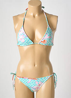Maillot de bain 2 pièces stretch haut triangles bleu MANUEL CANOVAS femme
