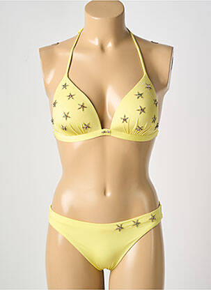 Maillot de bain 2 pièces stretch haut soutien-gorge moulé jaune MARYAN MEHLHORN femme