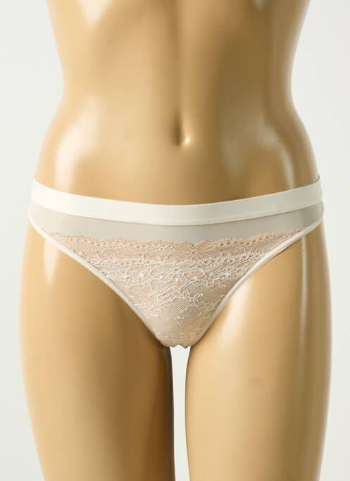 Tanga légère et transparente beige PASSIONATA femme