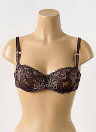 Soutien-gorge effet matière satinée haut soutien-gorge balconnet marron CHANTELLE femme