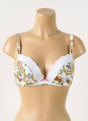 Soutien-gorge effet matière satinée haut soutien-gorge moulé blanc PIEGE femme