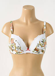 Soutien-gorge effet matière satinée haut soutien-gorge moulé blanc PIEGE femme