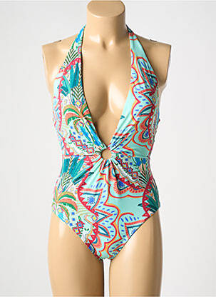 Maillot de bain 1 pièce imprimé fantaisie bleu OLYMPIA femme