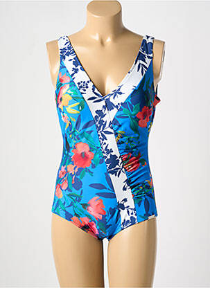 Maillot de bain 1 pièce stretch haut soutien-gorge moulé bleu SUNMARIN femme