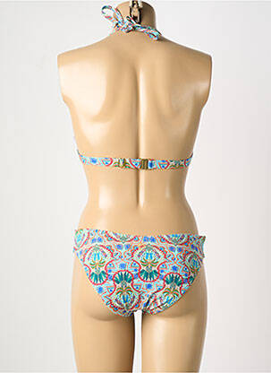 Maillot de bain 2 pièces stretch haut triangles bleu OLYMPIA femme