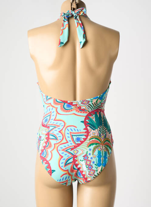 Maillot de bain 1 pièce imprimé fantaisie bleu OLYMPIA femme