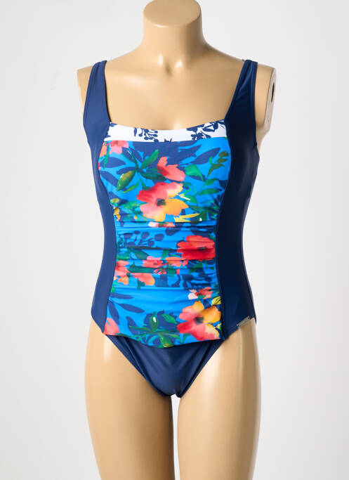Maillot de bain 1 pièce stretch haut soutien-gorge moulé bleu SUNMARIN femme
