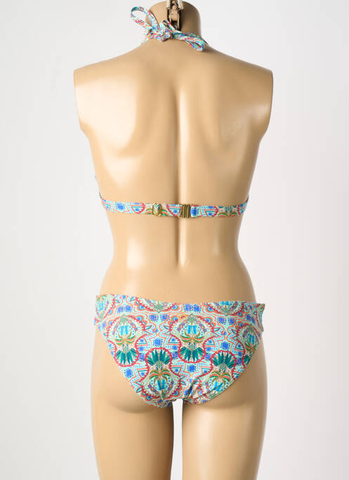 Maillot de bain 2 pièces stretch haut triangles bleu OLYMPIA femme