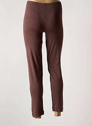 Pantalon 7/8 taille élastique marron COTTON CLUB femme