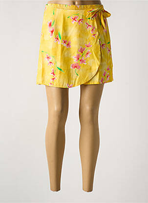 Jupe short taille élastique jaune CANAT femme