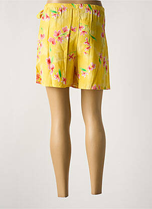 Jupe short taille élastique jaune CANAT femme