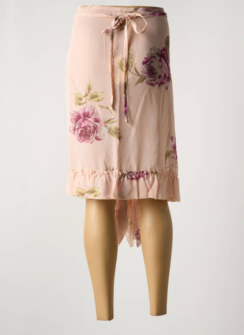 Jupe mi-longue rose CHIARO SCURO femme