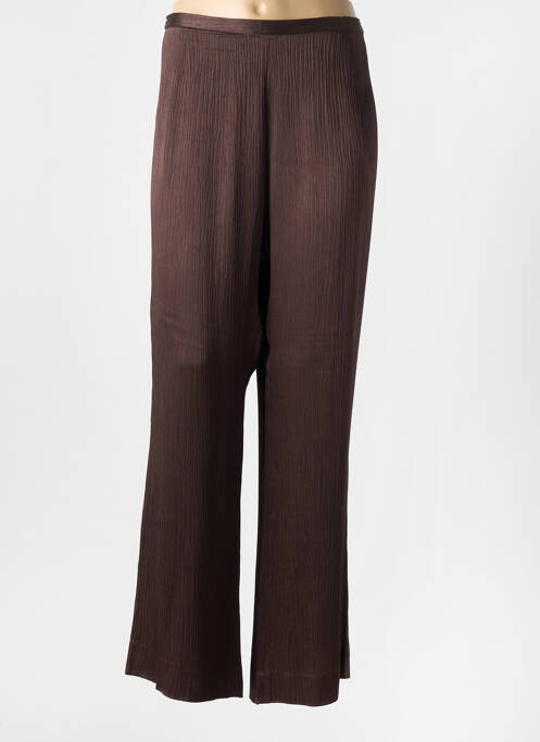 Pantalon droit marron UN JOUR AILLEURS pour femme