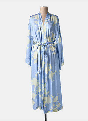 Robe de chambre fermeture ceinture à nouer à la taille bleu PLUTO femme