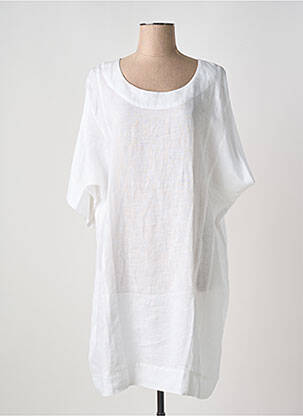Robe mi-longue manches courtes manches courtes blanc VIVIS femme