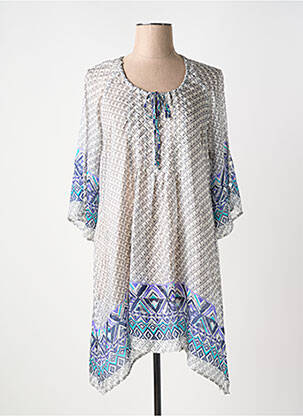 Robe de plage manches 3/4 gris VANIA femme