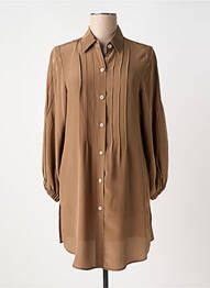 Tunique manches longues col chemisier marron MARYAN MEHLHORN femme