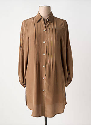 Tunique manches longues col chemisier marron MARYAN MEHLHORN femme