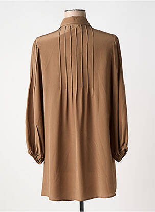 Tunique manches longues col chemisier marron MARYAN MEHLHORN femme