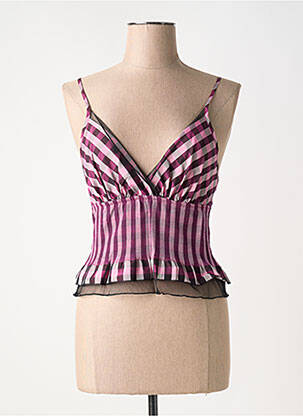 Top coupe cintrée fines bretelles violet CHIARO SCURO femme