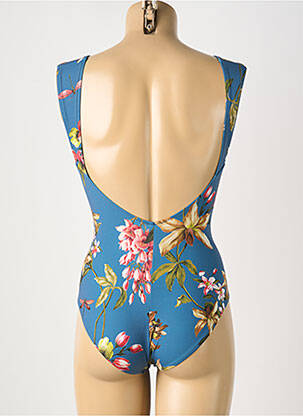 Maillot de bain 1 pièce effet matière satinée haut soutien-gorge moulé bleu MARYAN MEHLHORN femme