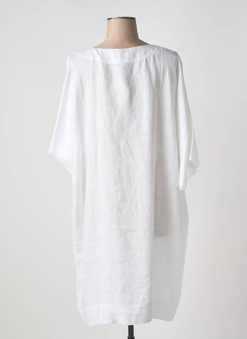 Robe mi-longue manches courtes manches courtes blanc VIVIS femme