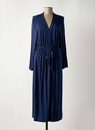 Robe longue tissage popeline manches longues bleu VIVIS femme