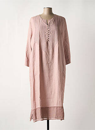 Robe longue manches longues manches longues rose LIONELLA femme