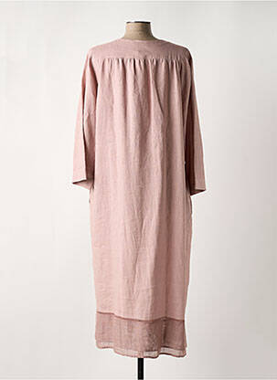 Robe longue manches longues manches longues rose LIONELLA femme
