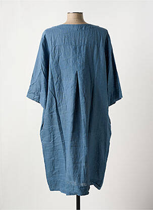 Robe mi-longue manches courtes manches courtes bleu VIVIS femme