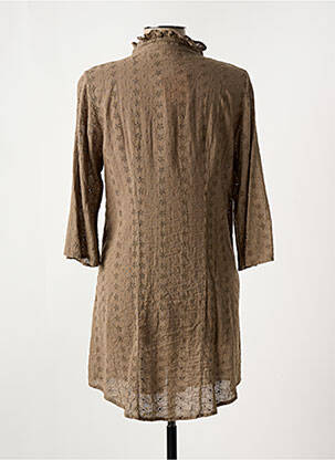 Chemise de nuit col v marron LISANZA femme
