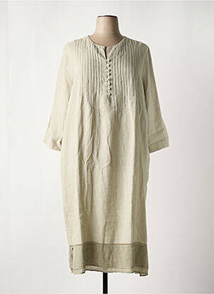 Robe mi-longue manches 3/4 manches 3/4 vert LIONELLA femme