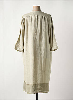 Robe mi-longue manches 3/4 manches 3/4 vert LIONELLA femme