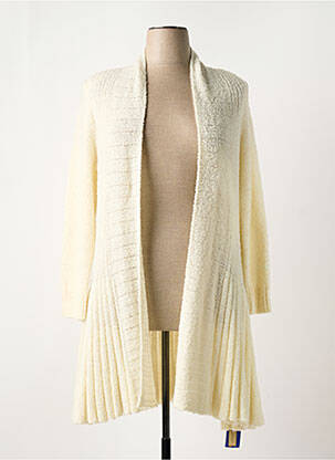 Gilet manches longues maille tricot blanc ESCOLA femme
