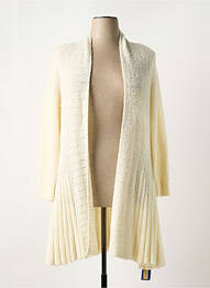 Gilet manches longues maille tricot blanc ESCOLA femme