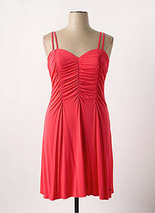 Robe mi-longue coupe cintrée fines bretelles rouge FERAUD femme