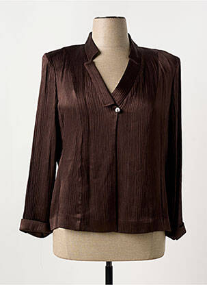 Veste casual coupe cintrée marron UN JOUR AILLEURS femme