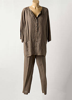 Ensemble pantalon manches longues marron LIONELLA femme