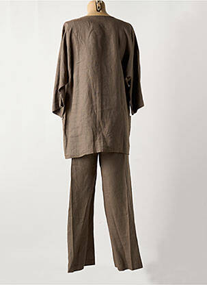 Ensemble pantalon fermeture boutonnée sur le devant marron LIONELLA femme