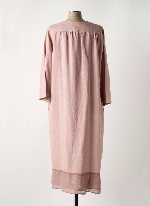 Robe longue manches longues manches longues rose LIONELLA femme