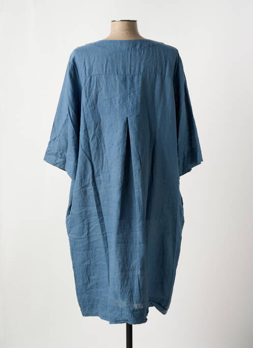 Robe mi-longue manches courtes manches courtes bleu VIVIS femme