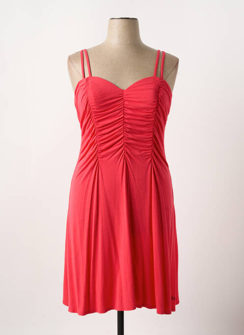 Robe mi-longue coupe cintrée fines bretelles rouge FERAUD femme