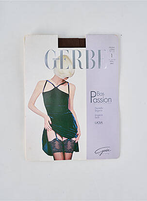 Bas tissage dentelle marron GERBE femme