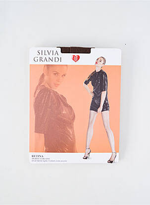 Collants stretch marron SILVIA GRANDI femme