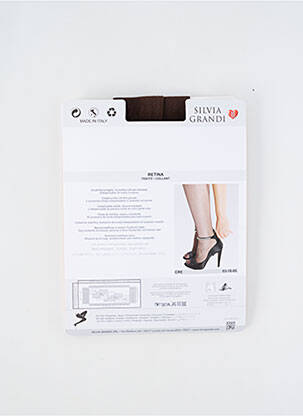 Collants stretch marron SILVIA GRANDI femme
