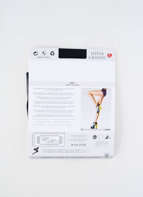 Collants noir SILVIA GRANDI pour femme