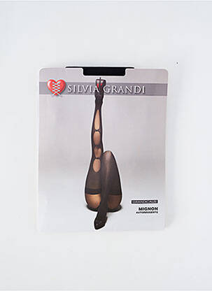 Bas imprimé fantaisie noir SILVIA GRANDI femme