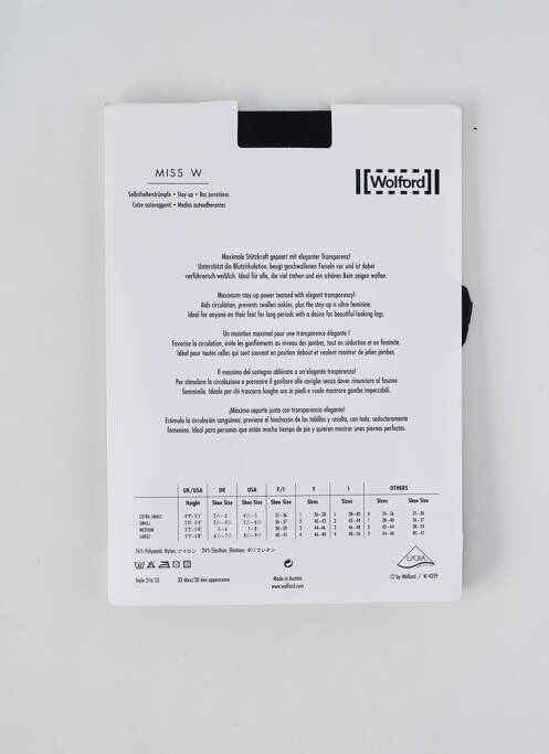 Bas noir WOLFORD pour femme