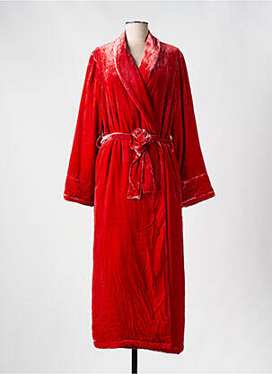 Robe de chambre manches longues rouge VIVIS femme